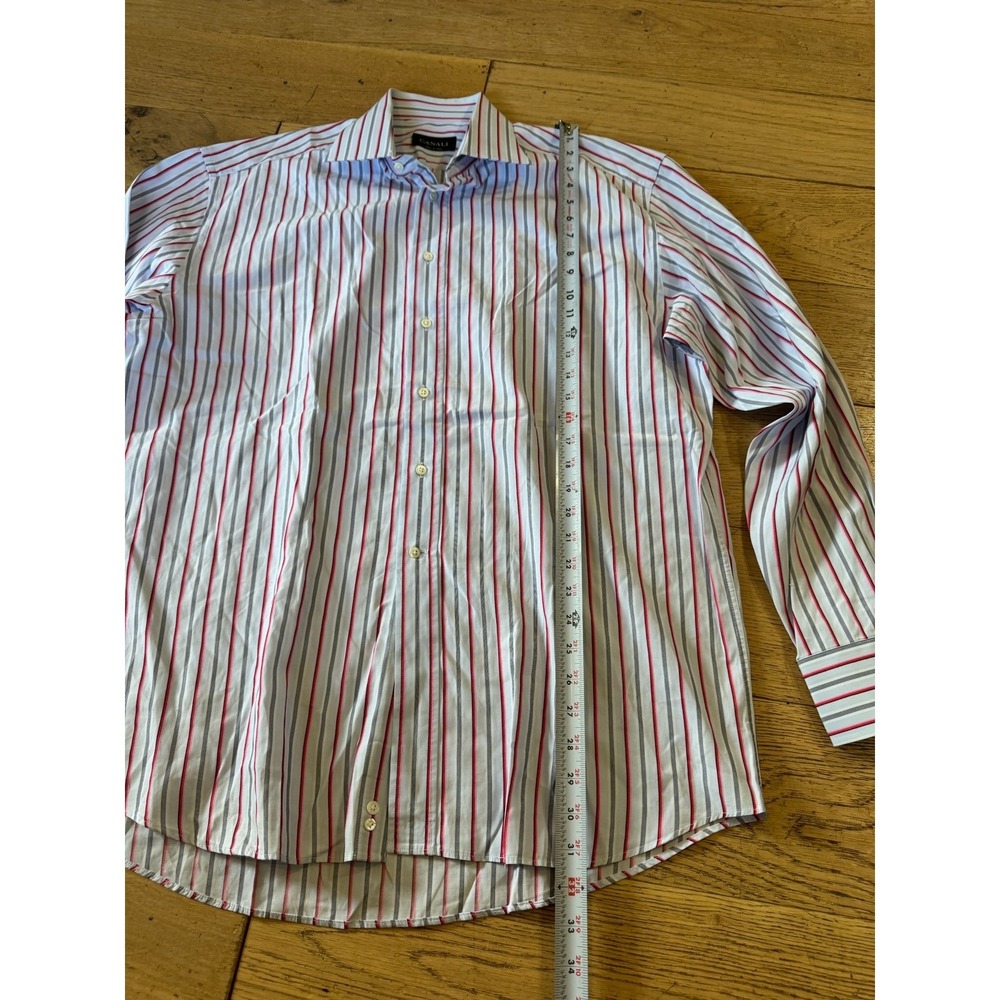 Canali Men's Dress Shirt Striped Long Sleeve Button Up Italy Size 43/17‎ (1065) - Picture 3 of 8